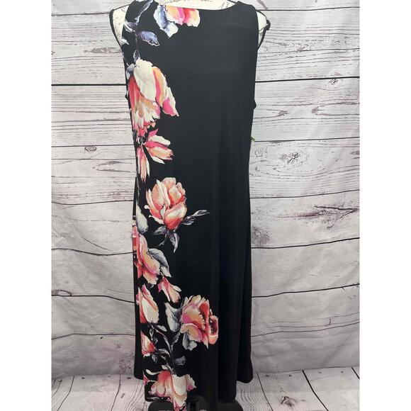 Anne Klein Dresses & Skirts - NWT Anne Klein Black Floral A-Line Dress Sleeveless Size 14